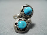 Marvelous Vintage Native American Navajo Kingman Turquoise Sterling Silver Ring-Nativo Arts