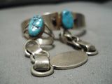 Marvelous Vintage Native American Navajo Old Sleeping Beauty Turquoise Sterling Silver Bracelet-Nativo Arts