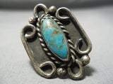 Marvelous Vintage Native American Navajo Royston Turquoise Sterling Silver Ring Old-Nativo Arts