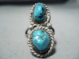 Marvelous Vintage Native American Navajo Sleeping Beauty Turquoise Sterling Silver Ring-Nativo Arts