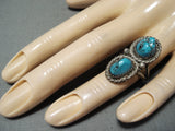 Marvelous Vintage Native American Navajo Sleeping Beauty Turquoise Sterling Silver Ring-Nativo Arts
