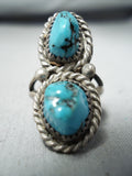 Marvelous Vintage Native American Navajo Sleeping Beauty Turquoise Sterling Silver Ring-Nativo Arts