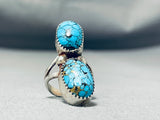 Marvelous Vintage Native American Navajo Spiderweb Turquoise Sterling Silver Ring-Nativo Arts