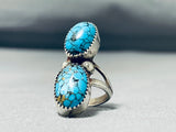 Marvelous Vintage Native American Navajo Spiderweb Turquoise Sterling Silver Ring-Nativo Arts