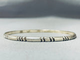 Marvelous Vintage Native American Navajo Sterling Silver Bangle Bracelet-Nativo Arts