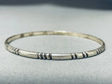 Marvelous Vintage Native American Navajo Sterling Silver Bangle Bracelet-Nativo Arts