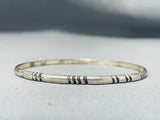 Marvelous Vintage Native American Navajo Sterling Silver Bangle Bracelet-Nativo Arts