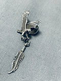 Marvelous Vintage Native American Navajo Sterling Silver Eagle Tie Tac-Nativo Arts