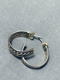 Marvelous Vintage Native American Navajo Sterling Silver Hoop Earrings-Nativo Arts