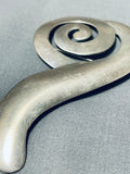 Marvelous Vintage Native American Navajo Sterling Silver Pin Signed B. Yazzie-Nativo Arts