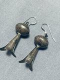 Marvelous Vintage Native American Navajo Sterling Silver Squash Blossom Earrings-Nativo Arts
