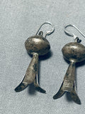 Marvelous Vintage Native American Navajo Sterling Silver Squash Blossom Earrings-Nativo Arts
