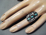 Marvelous Vintage Native American Navajo Turquoise Sterling Silver Ring Old-Nativo Arts