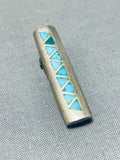 Marvelous Vintage Native American Navajo Turquoise Sterling Silver Tie Pin-Nativo Arts