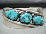 Marvelous Vintage Native American Zuni Morenci Turquoise Sterling Silver Bracelet-Nativo Arts