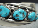Marvelous Vintage Native American Zuni Morenci Turquoise Sterling Silver Bracelet-Nativo Arts