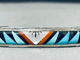 Marvelous Vintage Native American Zuni Turquoise Sterling Silver Bracelet Signed-Nativo Arts
