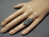 Marvelous Vintage Native American Zuni Turquoise Sterling Silver Ring Old-Nativo Arts