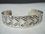Marvelous Vintage Navajo Sterling Silver Bracelet Native American Old-Nativo Arts