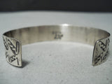 Marvelous Vintage Navajo Sterling Silver Bracelet Native American Old-Nativo Arts