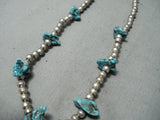 Marvelous Vintage Navajo Turquoise Sterling Silver Necklace Native American-Nativo Arts