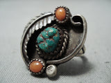 Marvelous Vintage Navajo Turquoise Sterling Silver Ring Native American Old-Nativo Arts