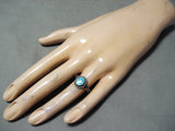 Marvelous Vintage Navajo Turquoise Sterling Silver Ring Native American Old-Nativo Arts