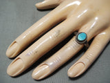 Marvelous Vintage Navajo Turquoise Sterling Silver Ring Native American Old-Nativo Arts