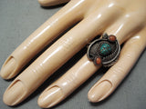 Marvelous Vintage Navajo Turquoise Sterling Silver Ring Native American Old-Nativo Arts