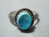 Marvelous Vintage Navajo Turquoise Sterling Silver Ring Native American Old-Nativo Arts