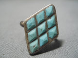 Marvelous Vintage Zuni Turquoise Sterling Silver Ring Native American Old-Nativo Arts