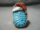 Marvelous Vintage Zuni Turquoise Sterling Silver Ring Native American Old-Nativo Arts