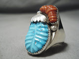 Marvelous Vintage Zuni Turquoise Sterling Silver Ring Native American Old-Nativo Arts