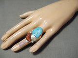 Marvelous Vintage Zuni Turquoise Sterling Silver Ring Native American Old-Nativo Arts