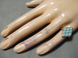 Marvelous Vintage Zuni Turquoise Sterling Silver Ring Native American Old-Nativo Arts