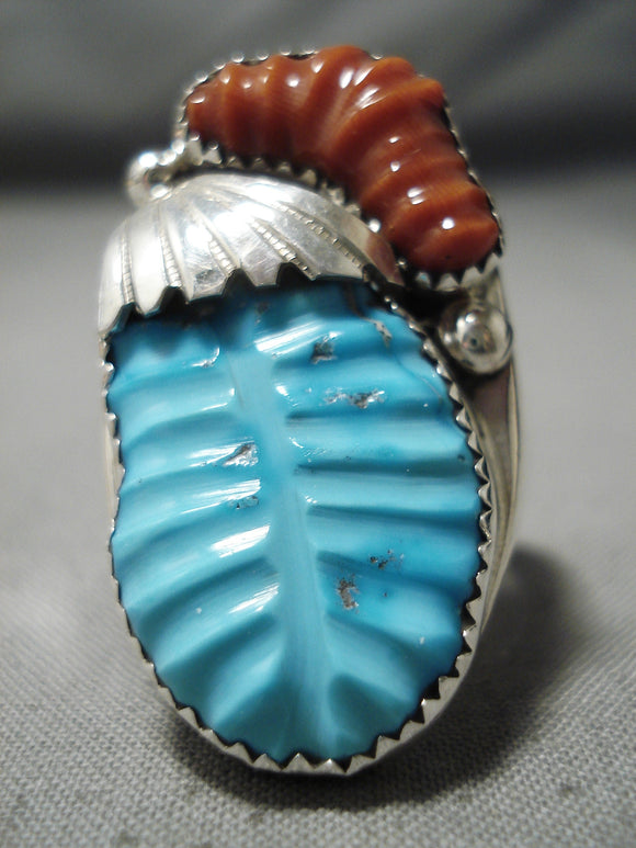 Marvelous Vintage Zuni Turquoise Sterling Silver Ring Native American Old-Nativo Arts