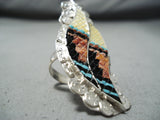 Marvelous Zuni Mother Of Pearl Sterling Silver Ring Native American-Nativo Arts