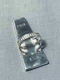 Massive Outer Space Inlaid Native American Navajo Turquoise Sterling Silver Ring-Nativo Arts