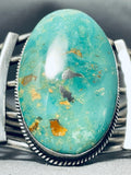 Massive Royston Turquoise Vintage Native American Navajo Sterling Silver Bracelet-Nativo Arts