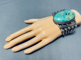 Massive Royston Turquoise Vintage Native American Navajo Sterling Silver Bracelet-Nativo Arts