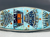 Micro Hand Inlaid Native American Navajo Turquoise Sterling Silver Bracelet-Nativo Arts