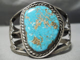 Mind Boggling Vintage Native American Navajo #8 Turquoise Sterling Silver Bracelet Old-Nativo Arts
