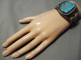 Mind Boggling Vintage Native American Navajo #8 Turquoise Sterling Silver Bracelet Old-Nativo Arts