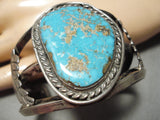 Mind Boggling Vintage Native American Navajo #8 Turquoise Sterling Silver Bracelet Old-Nativo Arts