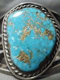 Mind Boggling Vintage Native American Navajo #8 Turquoise Sterling Silver Bracelet Old-Nativo Arts