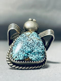 Mind Boggling Vintage Native American Navajo Spiderweb Turquoise Sterling Silver Ring-Nativo Arts