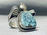 Mind Boggling Vintage Native American Navajo Spiderweb Turquoise Sterling Silver Ring-Nativo Arts