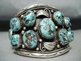 Monster Museum Vintage Native American Navajo Old Kingman Turquoise Sterling Silver Bracelet-Nativo Arts