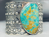 Monstrous Native American Repoussed Sterling Silver Royston Bracelet-Nativo Arts