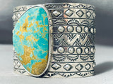 Monstrous Native American Repoussed Sterling Silver Royston Bracelet-Nativo Arts